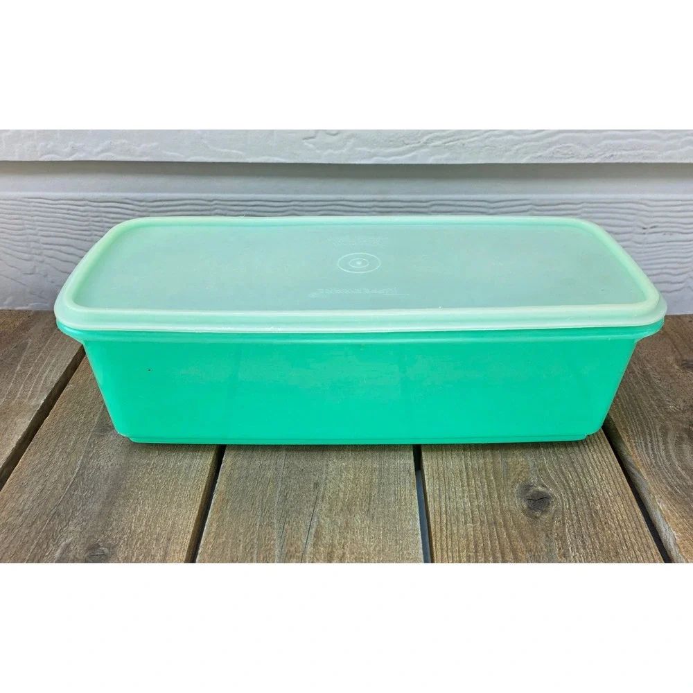 Vintage Tupperware Jadeite Green Rectangular Container with Lid 792-8 Made inUSA